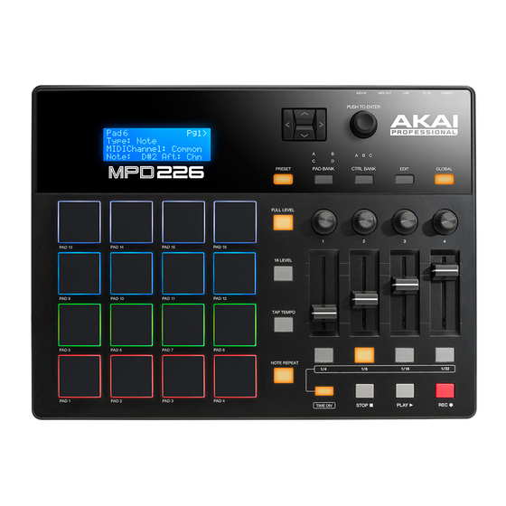 Akai Professional MPD226 Benutzerhandbuch