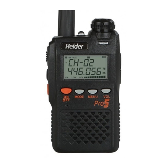 Heider Pro5 PmR446 Bedienungsanleitung