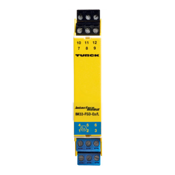 turck IM33-FSD-Ex/L Bedienungsanleitung