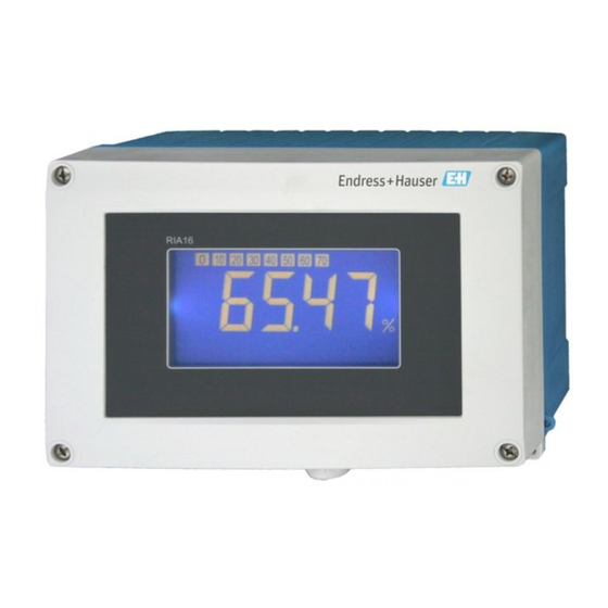 Endress+Hauser RIA16 Kurzanleitung