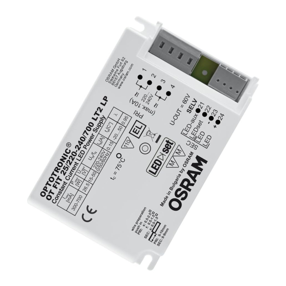 OSRAM OPTOTRONIC OT FIT 25/220-240/700 LT2 S Installations- Und Betriebshinweise