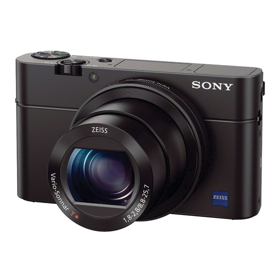 Sony RX100 III Handbuch