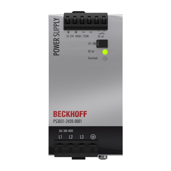 Beckhoff PS3031-2420-0001 Installationsanleitung
