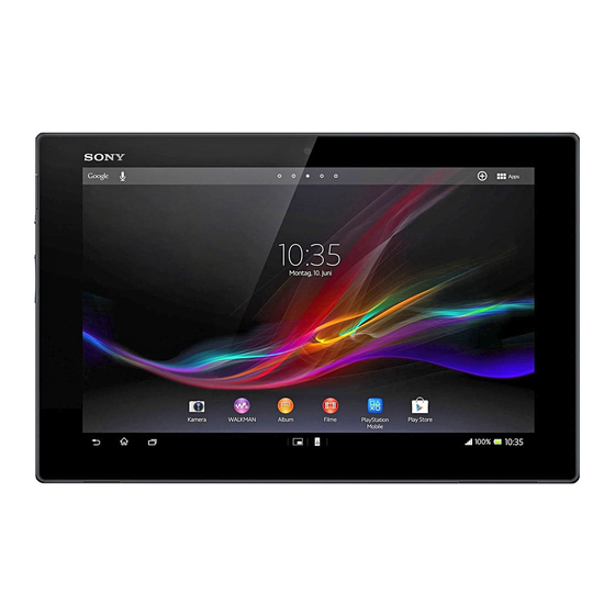 Sony Xperia Tablet Z SGP321 Bedienungsanleitung