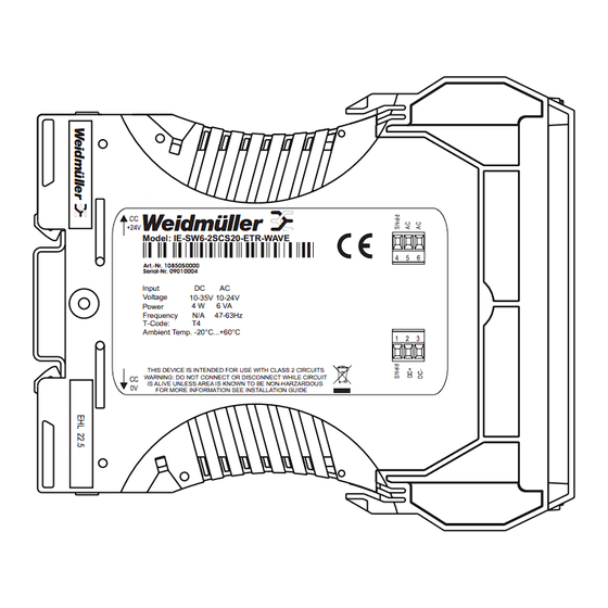 Weidmuller IE-SW3-ETR-WAVE Beilage Zum Bedienerhandbuch