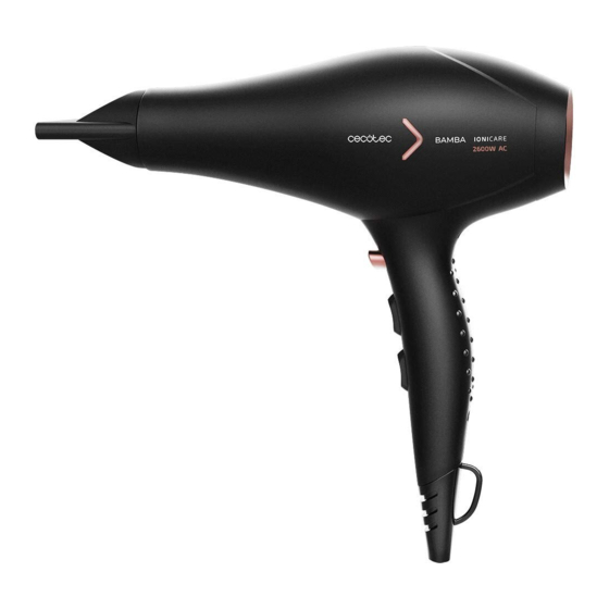cecotec BAMBA IoniCare 5350 PowerShine Fire Bedienungsanleitung
