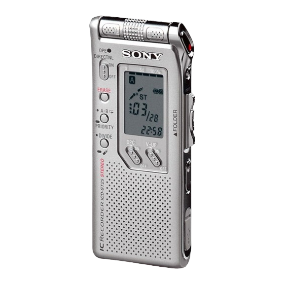 Sony ICD-ST25 Bedienungsanleitung