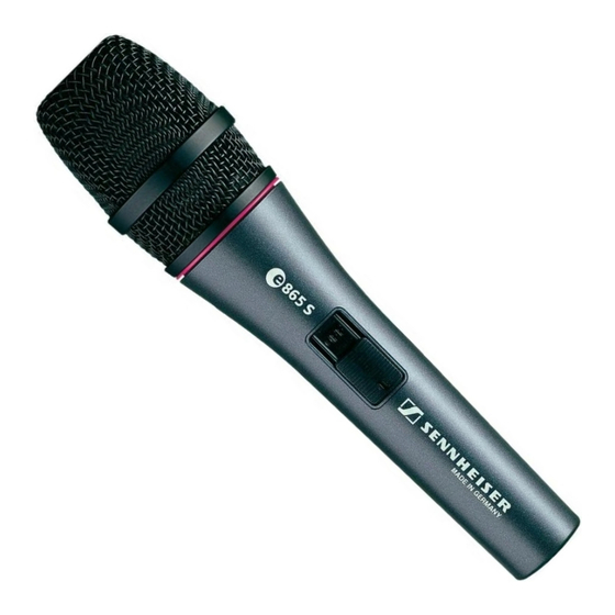 Sennheiser evolution e865 S Bedienungsanleitung