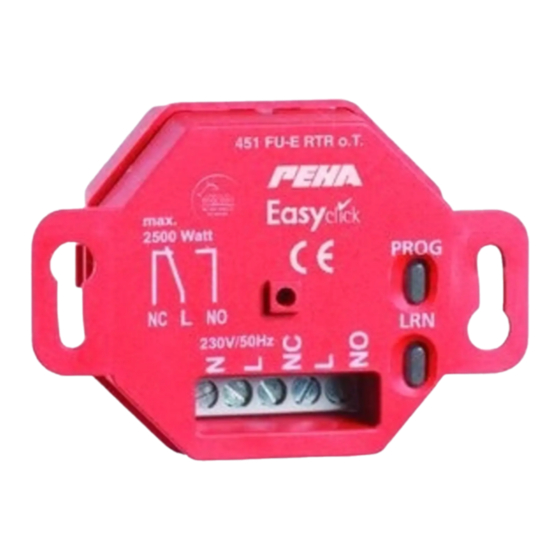 PEHA Easyclick 451 FU-E o.T Installations- Und Bedienungsanleitung