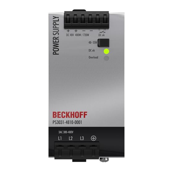 Beckhoff PS3031-4810-0001 Installationsanleitung