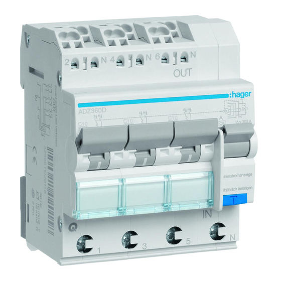 hager ADZ3 C Serie Installationsanleitung