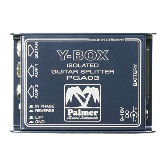 Palmer Y-BOX PGA03 Handbuch
