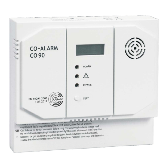 indexa CO-Alarm CO90 Bedienungsanleitung Und Sicherheitshinweise