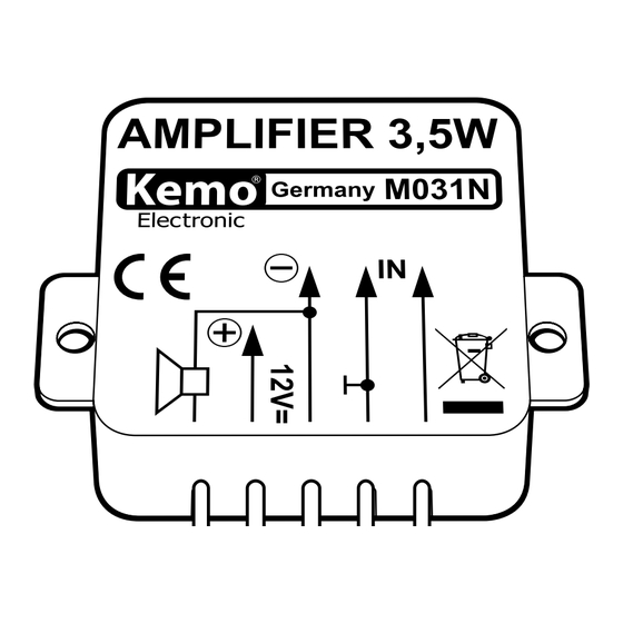 Kemo M031N Bedienungsanleitung