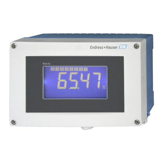 Endress+Hauser RIA16 Bedienungsanleitung