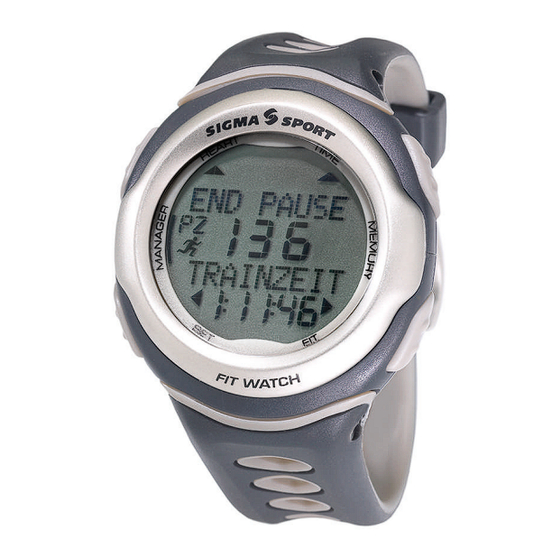SIGMA SPORT PULSE COMPUTER FIT WATCH Bedienungsanleitung