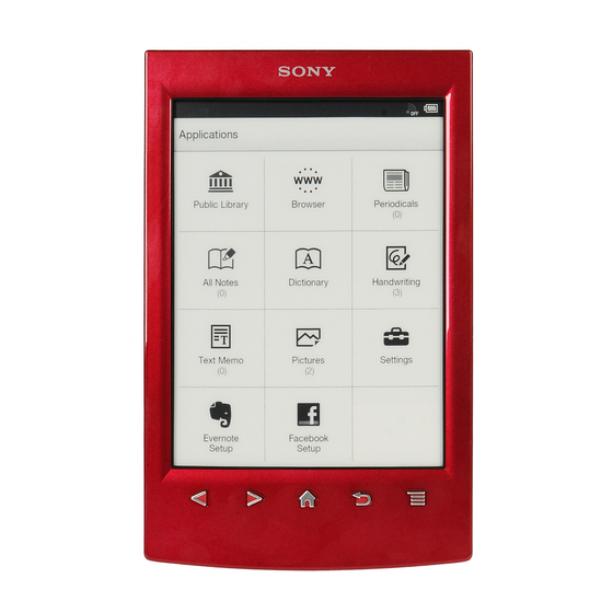 Sony Reader PRS-T2 Benutzerhandbuch