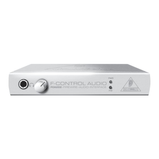 Behringer F-CONTROL AUDIO FCA202 Bedienungsanleitung