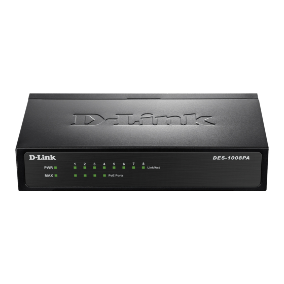 D-Link DES-1008PA Installationsanleitung