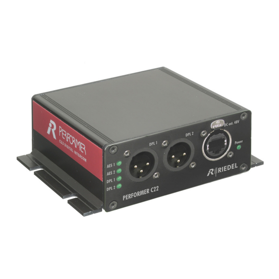 Riedel Performer C22 Kurzanleitung