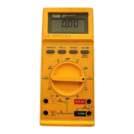 Fluke 27 Bedienungs Und Installationsanleitung Handbuch