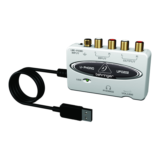 Behringer U-PHONO UFO202 Bedienungsanleitung