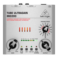 Behringer TUBE ULTRAGAIN MIC200 Bedienungsanleitung