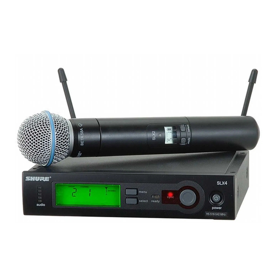 Shure SLX Wireless Bedienungsanleitung