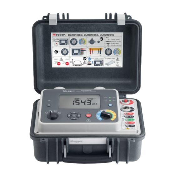 Megger DLRO100EB Kurzanleitung Und Sicherheitshinweise