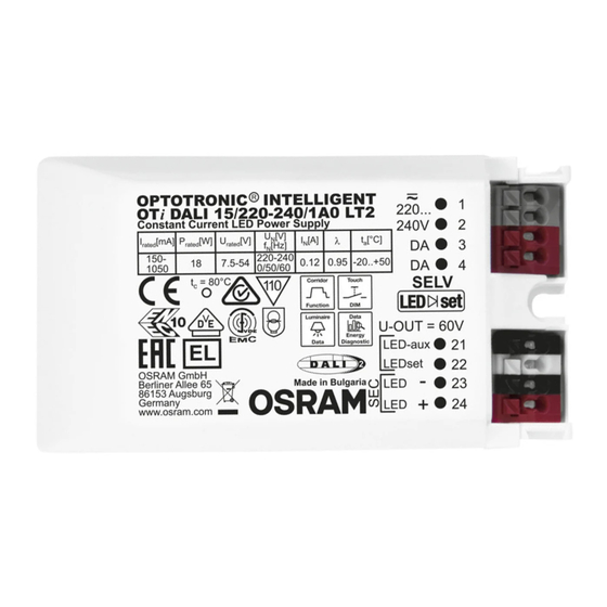 OSRAM OPTOTRONIC OTi DALI 15/220-240/1A0 LT2 NFC Bedienungsanleitung