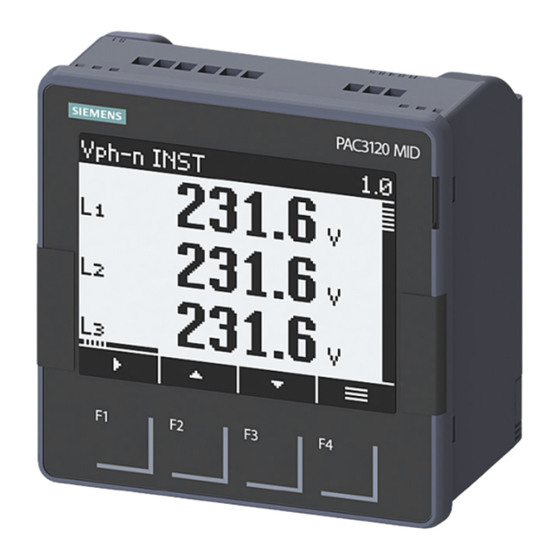 Siemens SENTRON PAC3120 MID Gerätehandbuch