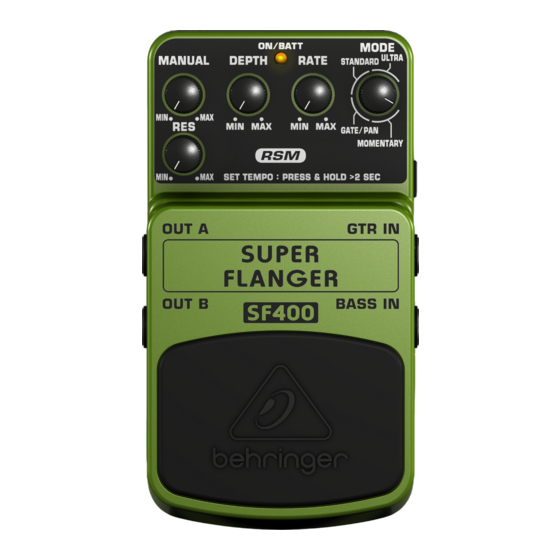 Behringer SUPER FLANGER SF400 Bedienungsanleitung