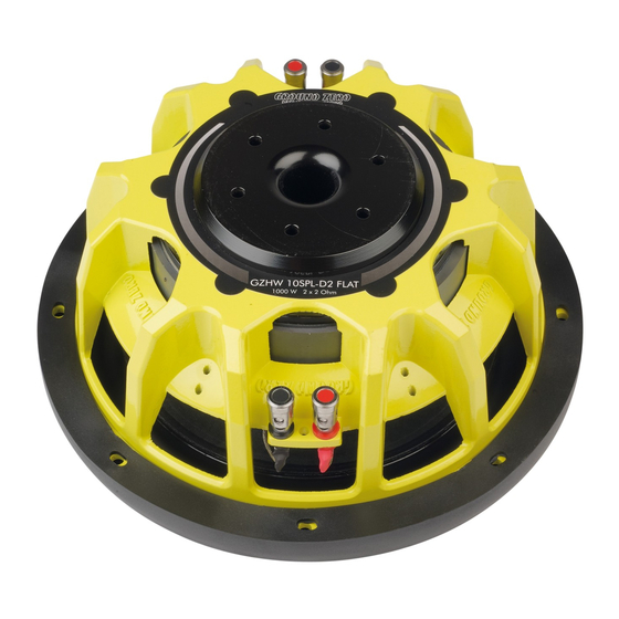 Ground Zero GZHW 10SPL-D2 FLAT Anleitung