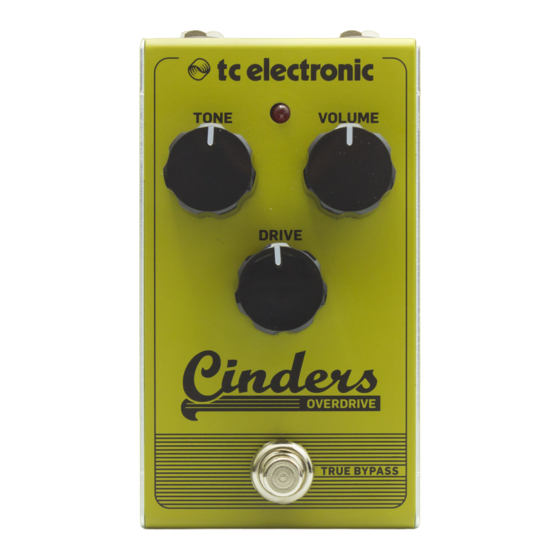 TC Electronic CINDERS OVERDRIVE Schnellstartanleitung