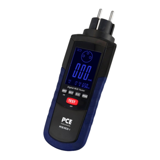 PCE Instruments RCD 1 Betriebsanleitung