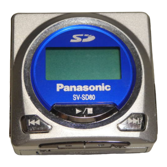 Panasonic SV-SD80 Handbücher
