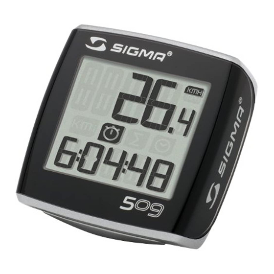 SIGMA SPORT BC 509 Bedienungsanleitung