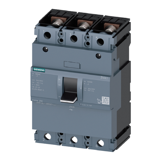 Siemens 3VA1225 - 1AA.2 Betriebsanleitung