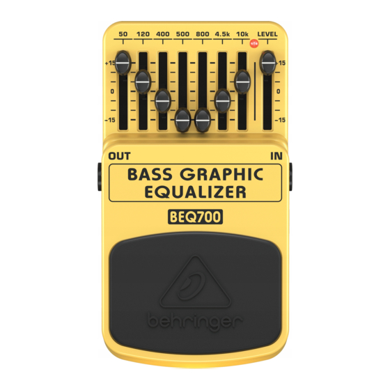 Behringer BEQ700 Bedienungsanleitung