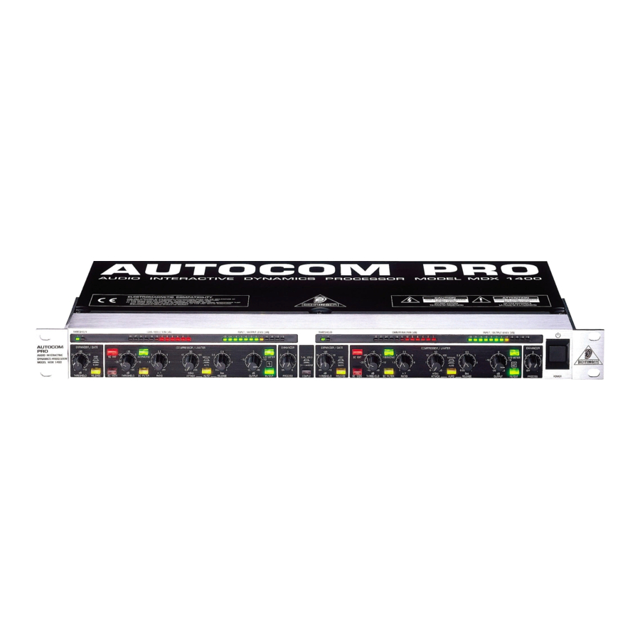 Behringer AUTOCOM PRO MDX1400 Bedienungsanleitung