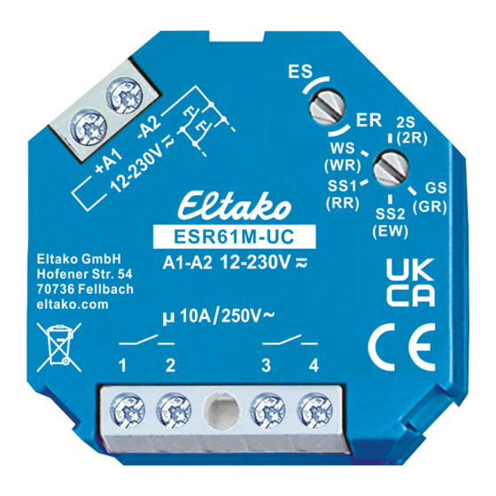 Eltako electronics ESR61M-UC Handbuch