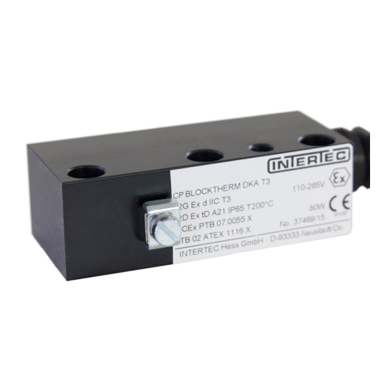Intertec CP BLOCKTHERM D.A Betriebsanleitung