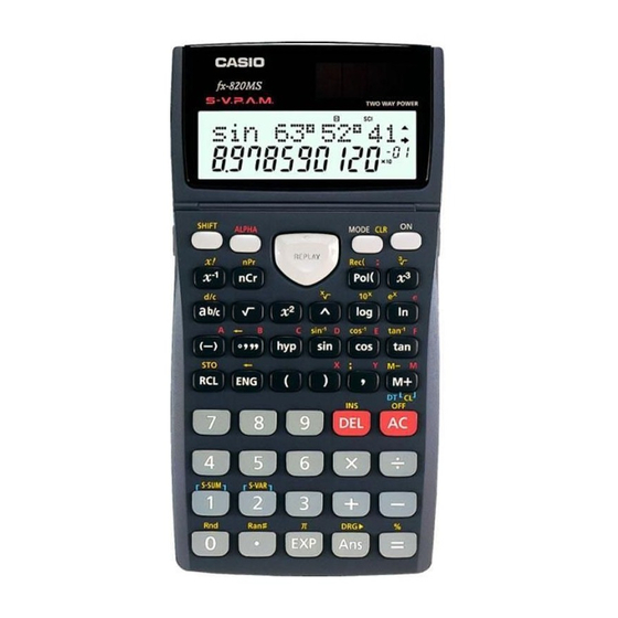 Casio fx-820MS Bedienungsanleitung