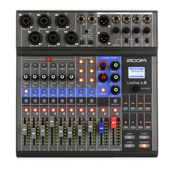 Zoom L-8 LiveTrak Bedienungsanleitung
