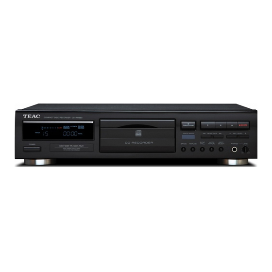Teac CD-RW890mkII Schnellstartanleitung Für Aufnahmen