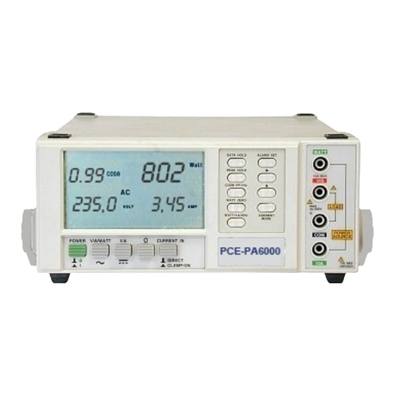 PCE Instruments PCE-PA6000 Bedienungsanleitung