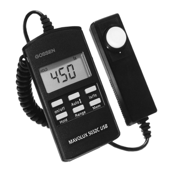 Gossen MAVOLUX 5032C USB Bedienungsanleitung