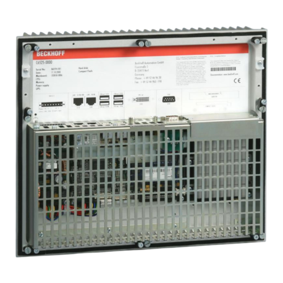 Beckhoff C6525 Installation Und Betriebsanleitung