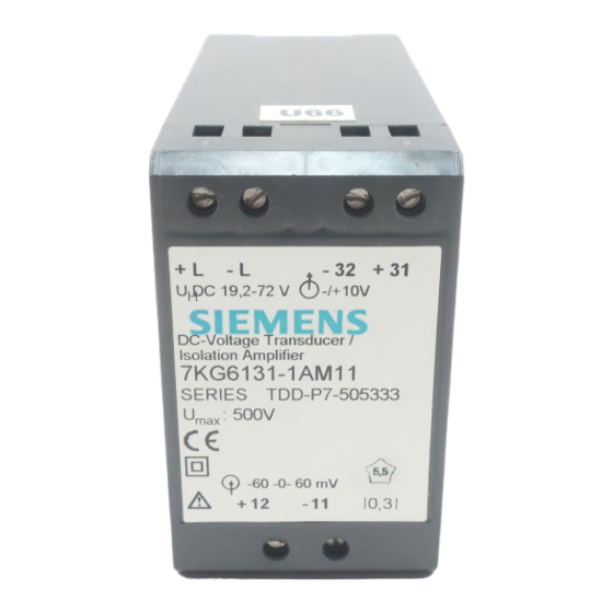 Siemens SIMEAS-T 7KG6131 Handbücher