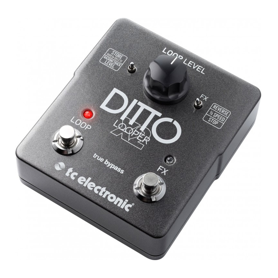 TC Electronic DITTO X2 LOOPER Schnellstartanleitung